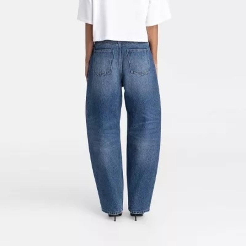 NWT KBB by Kahlana The Lynnox Mid Rise Barrel Jean Dark Wash 6 - Picture 2 of 3